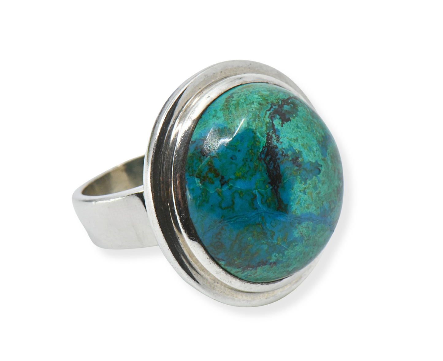 Chrysokoll Ring 925 Silber