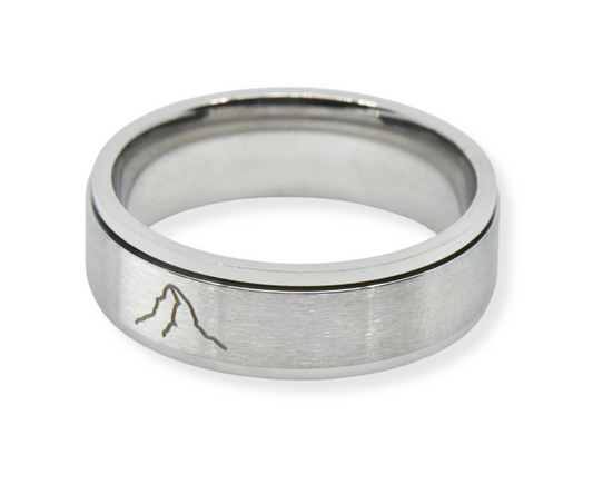 Ring mit Matterhorn Gravur Edelstahl