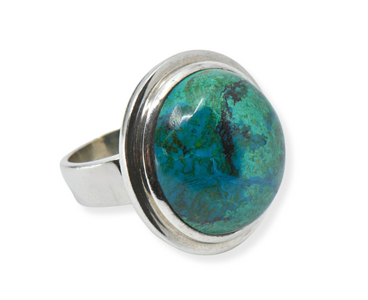 Chrysokoll Ring 925 Silber