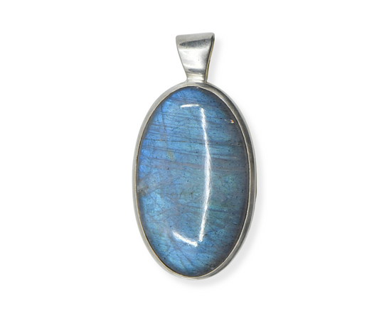 Labradorit Anhänger 925 Silber oval