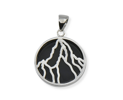 Matterhorn Anhänger 925 Silber Onyx