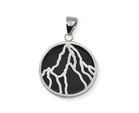 Matterhorn Anhänger 925 Silber Onyx