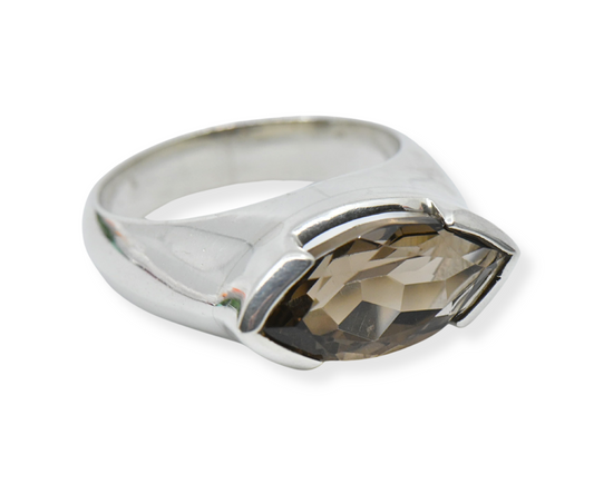 Rauchquarz Ring 925 Silber