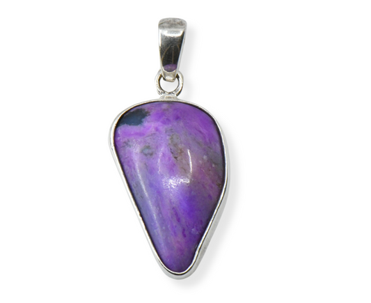 Sugilit Anhänger 925 Silber, violett