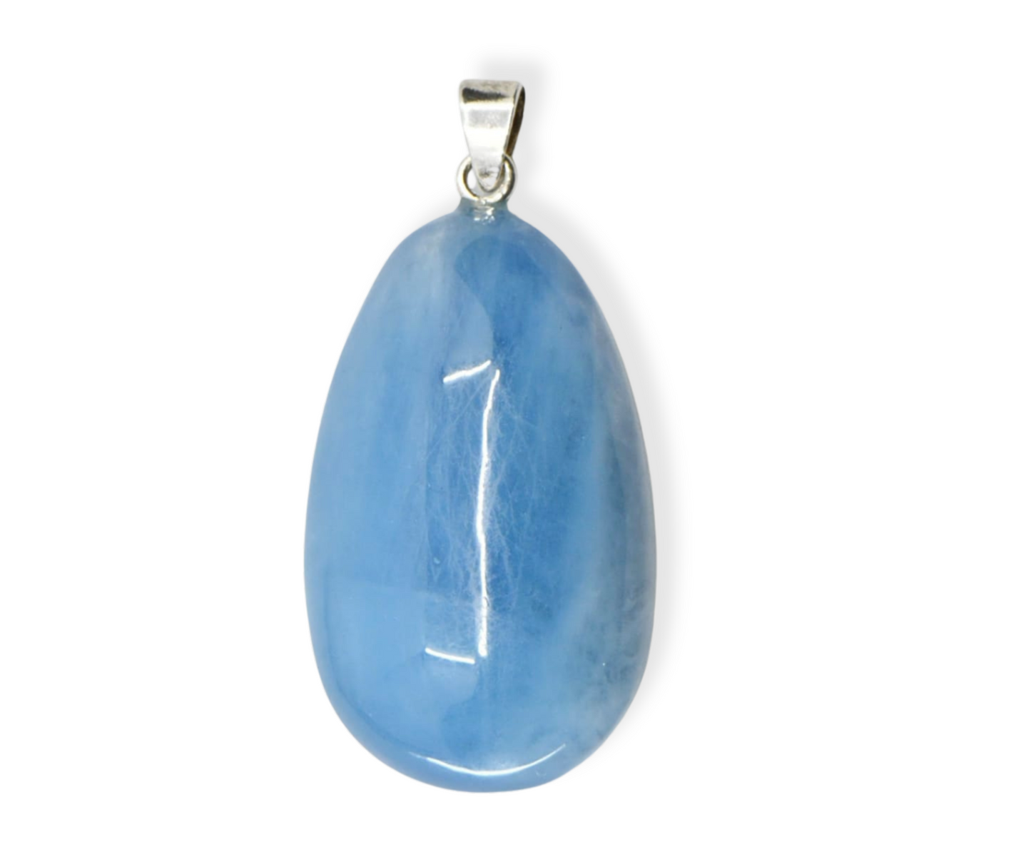 Aquamarin Anhänger aus 925 Sterling Silber in Tropfenform | Edelstein Schmuck Schweiz