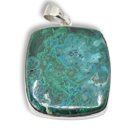Chrysokoll Anhaenger aus 925 Silber Fassung – Edelstein Schmuck Schweiz