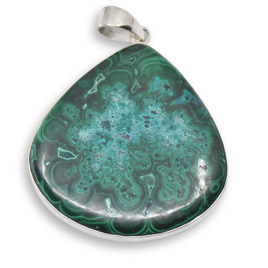 Chrysokoll Anhaenger aus 925 Silber Fassung – Edelstein Schmuck Schweiz